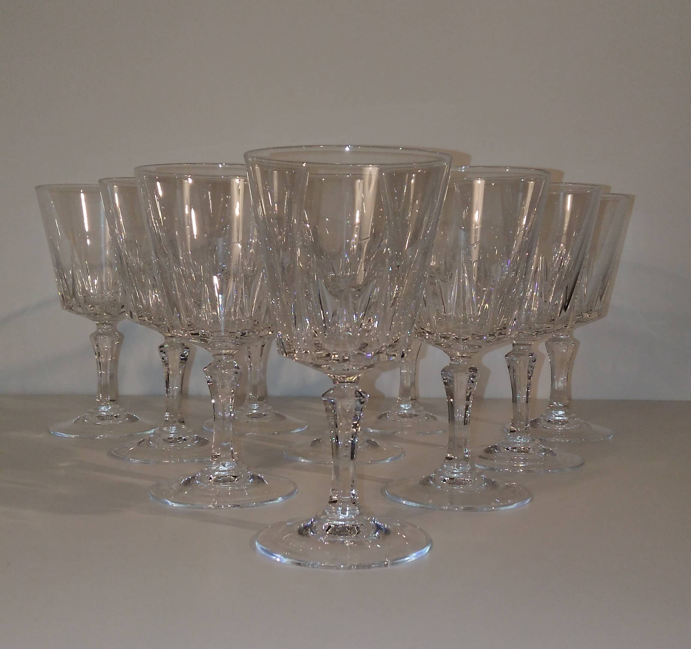 10 crystal water glasses