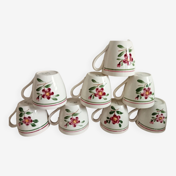 Lot de 8 tasses à café sarreguemines armelle