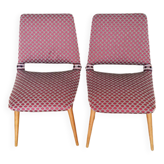 Paire restaurée de chaises « Gondola » modernes du milieu du siècle, années 1960, chaises latérales design vintage et rétro