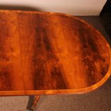 Yew and Mahogany Pedestal Dining Table - England