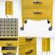Chiffonnier vintage jaune poudré 1950