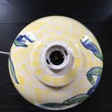 Pair of Italian lamp bases with iris decor