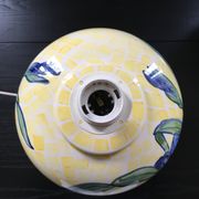 Paire de pieds de lampes italiennes décor iris