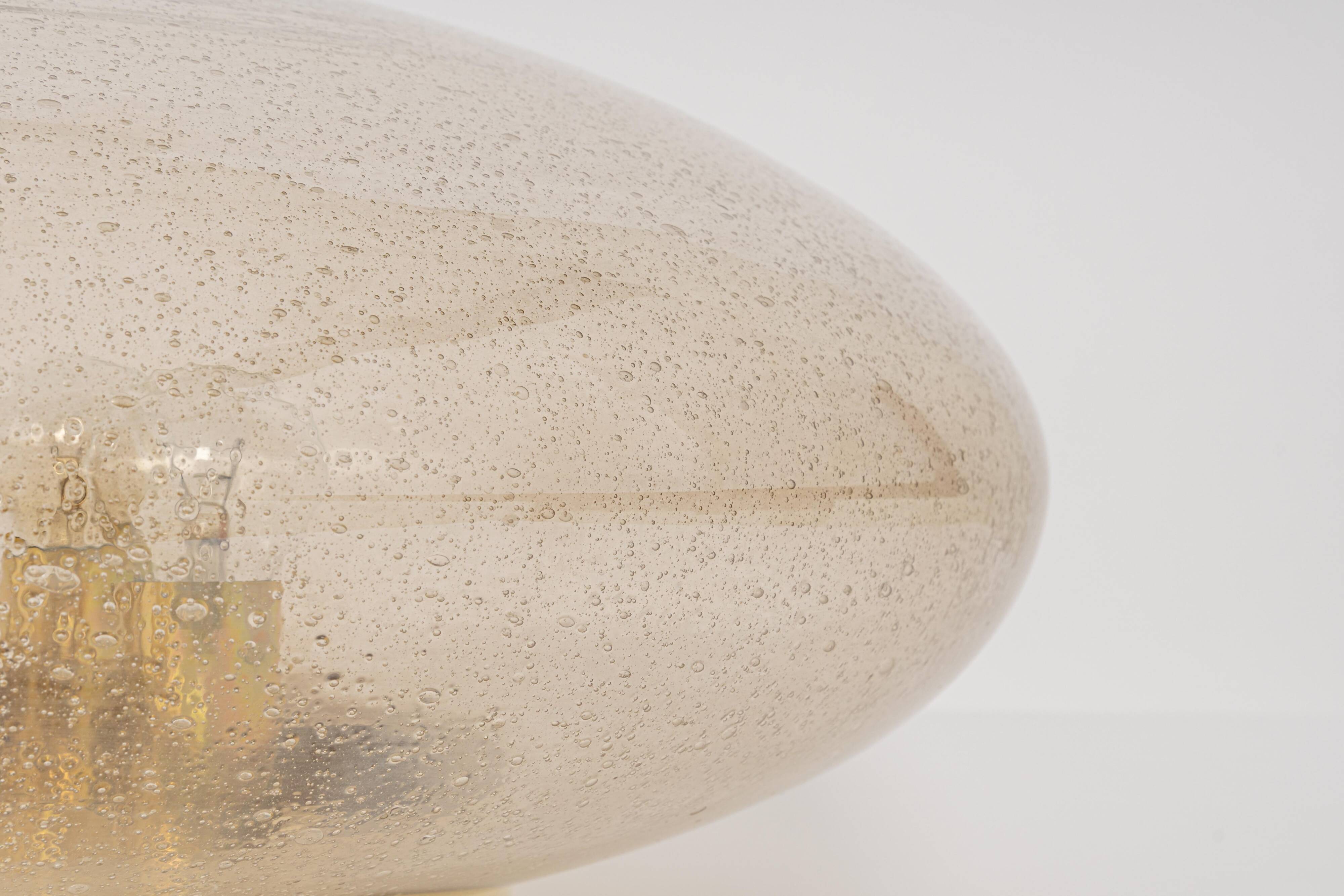 Large smoked glass ceiling light by Limburg, Germany, 1960s.