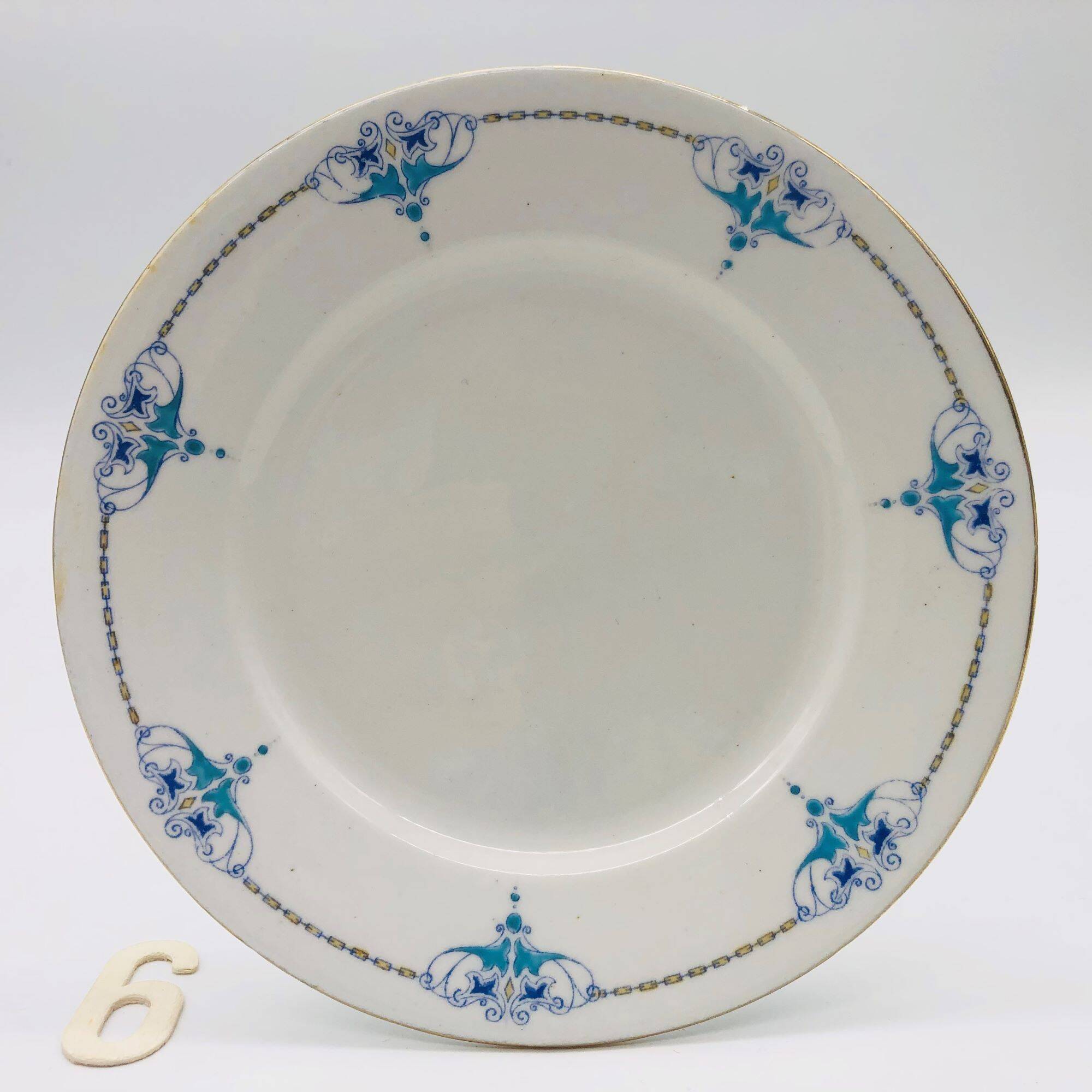 6 Dessert plates and a “Shelley - England” serving dish