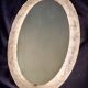 Erco large melted ice acrylic glass illuminated oval wall mirror, 1970s
