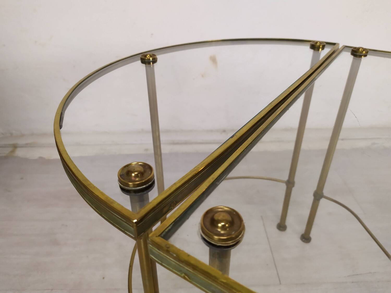Golden brass coffee tables