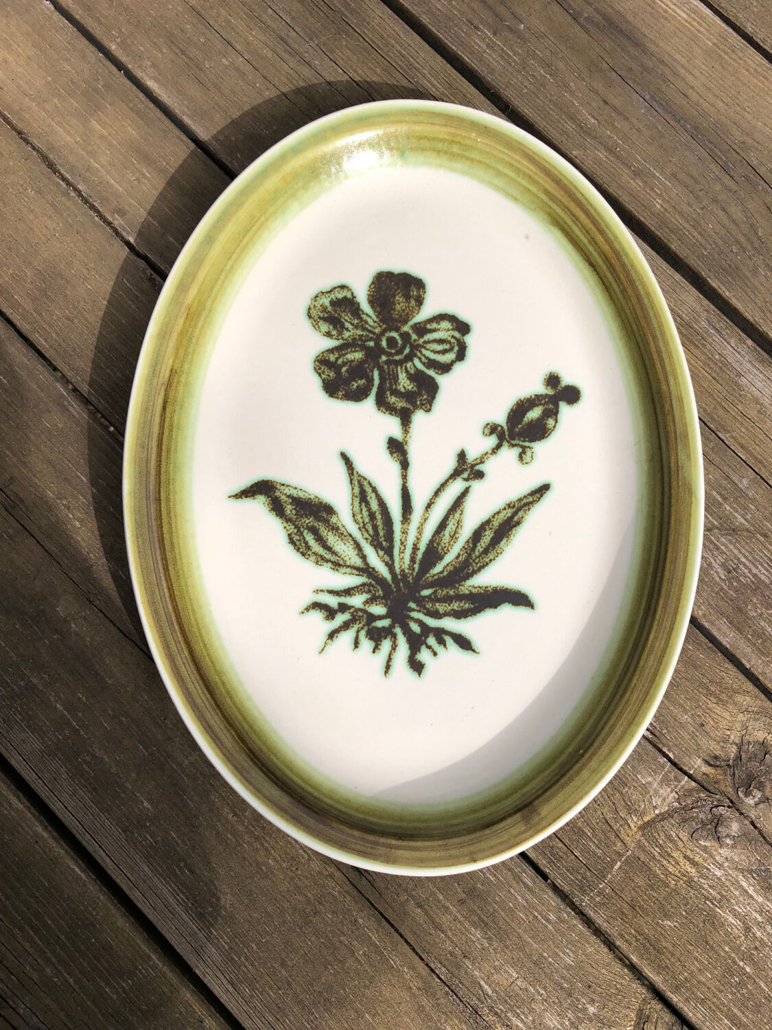 Gien oval dish Herbiers series
