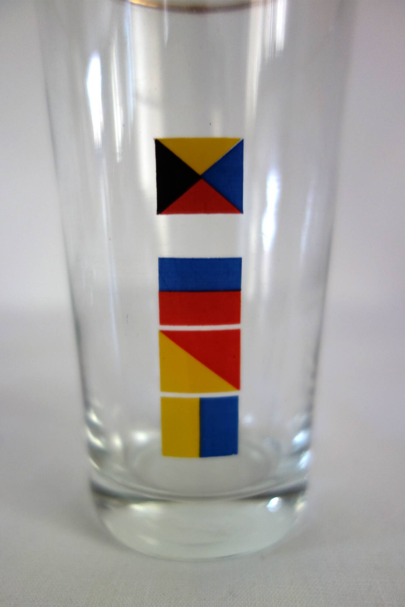 Set of 6 vintage Mobil advertising glasses