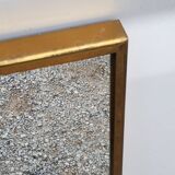 Mirror of the 70s in gilded metal, 60x35 cm