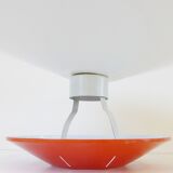 Large ceiling or wall plate orange and white vintage 1950 50s rockabilly