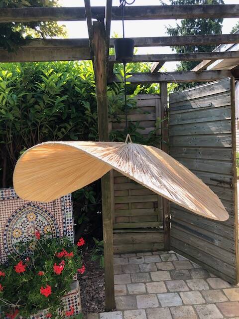 "CHIPS" pendant light in raffia 80cm