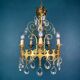 Vintage Chandelier with Crystal Drops, Italy, 1960s