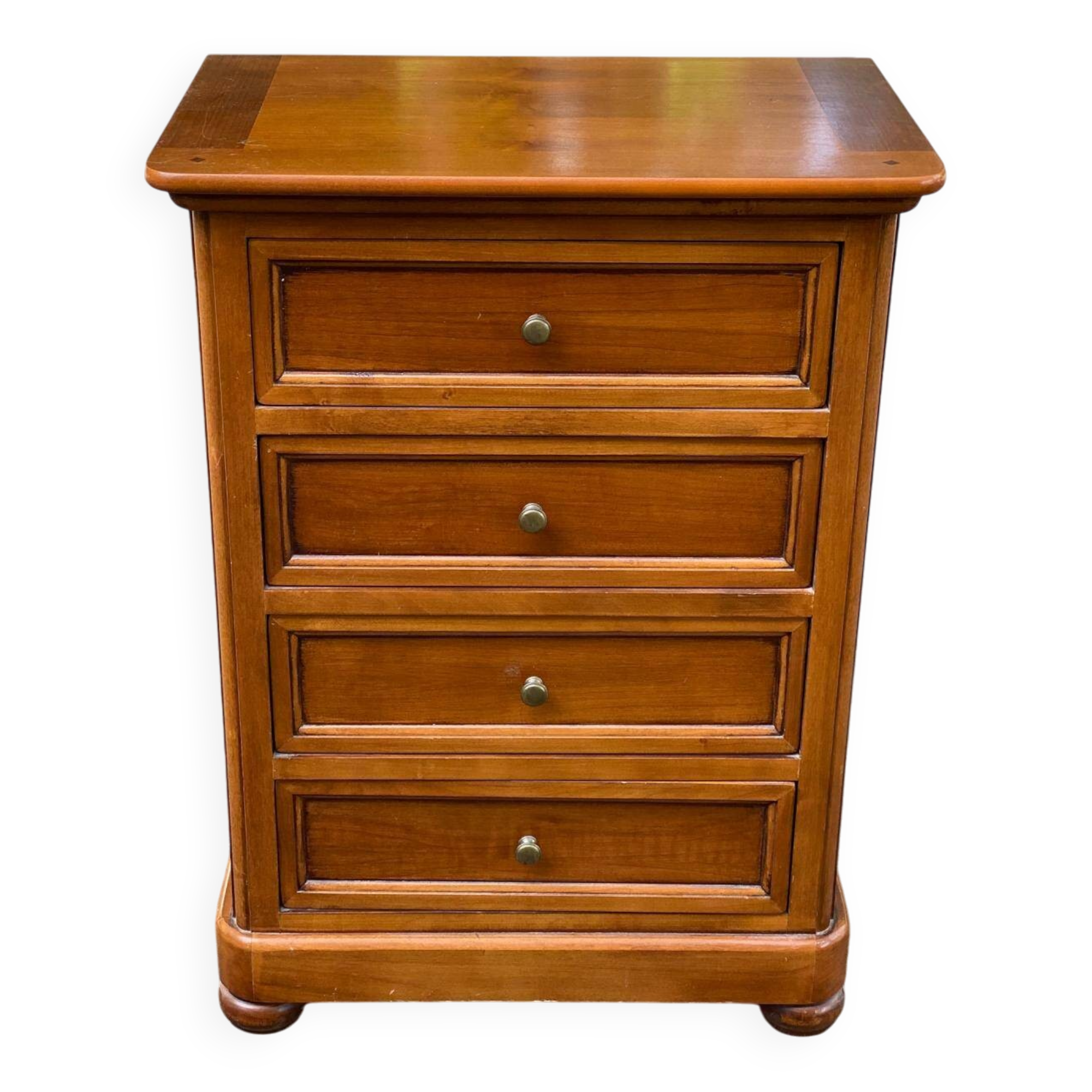 Louis Philippe chest of drawers in solid wood with 4 drawers