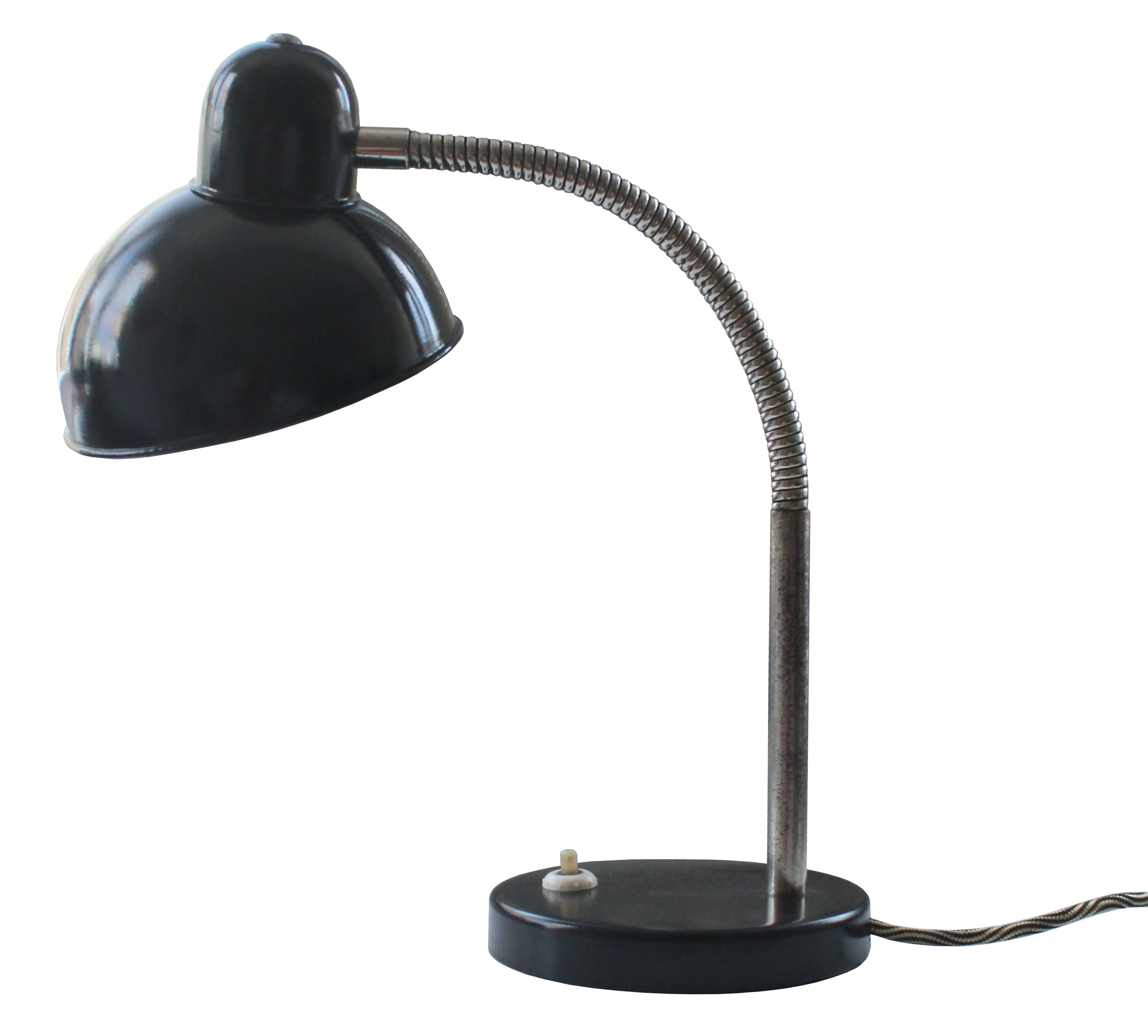Mid century black steel table lamp