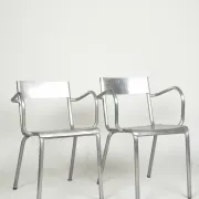 Aluminium armchairs by Castagna, Sale Marasino, Italy, 1930s - set of 2