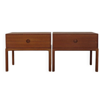 Scandinavian Teak Nightstands by Kai Kristiansen for Aksel Kjersgaard, Denmark, 1960s, Set of 2