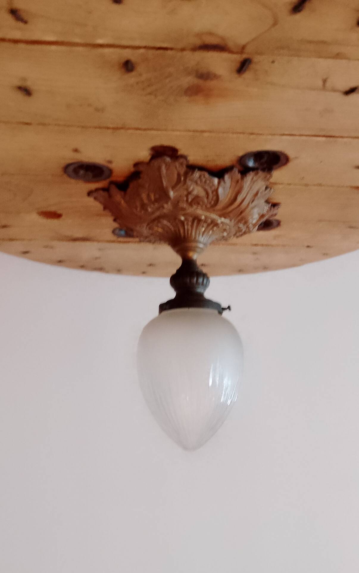 Napoleon III frosted cut crystal ceiling light