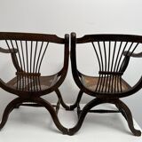 Pair of Dagobert armchair and its canework