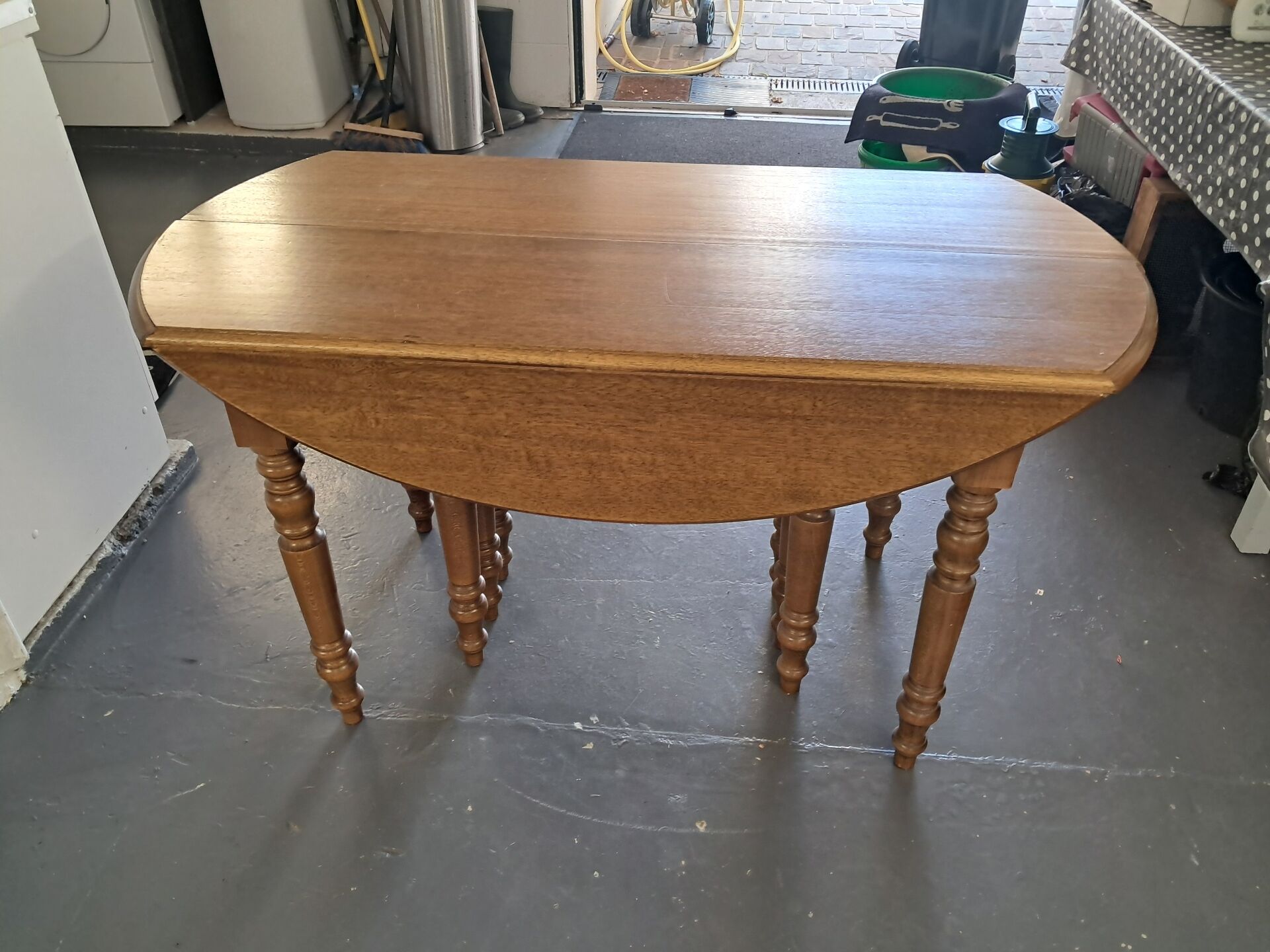 Oak table for 20 people.