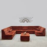 Vintage modular element sofa 'Havanna rust'
