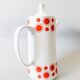 Vintage  Porcelain Coffee Pot: 1970s Red Sunny Pattern