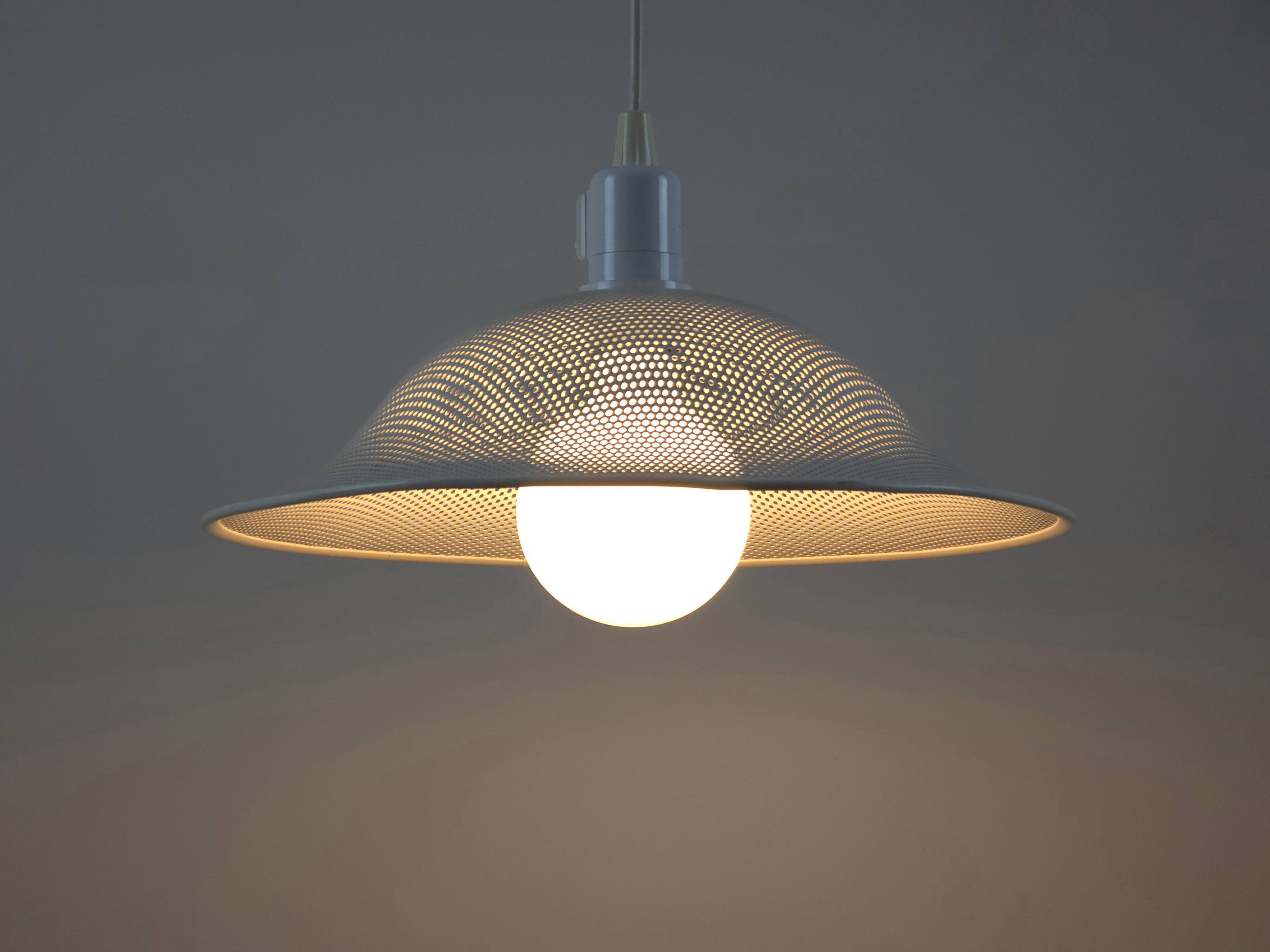 Vintage 1980s Postmodern-Industrial Perforated Pendant Lamp By Massive.