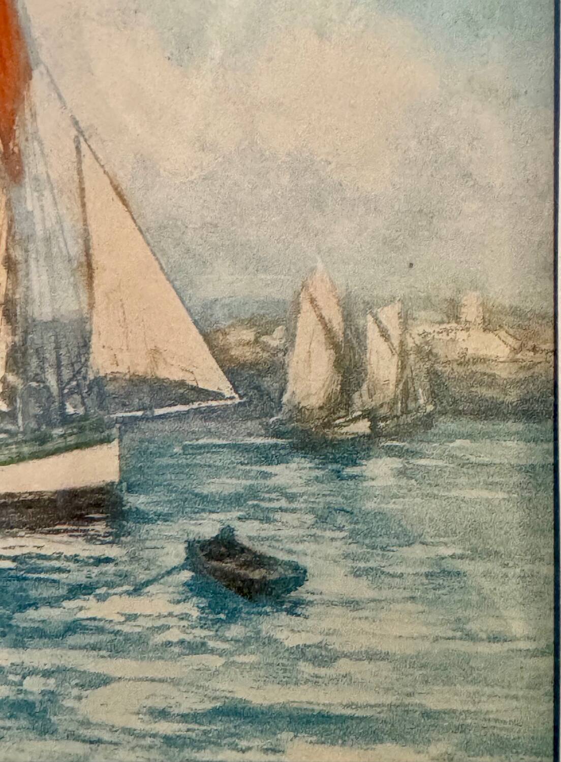 Old painting, Marine, signed and dated 1900
