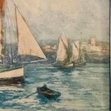 Old painting, Marine, signed and dated 1900