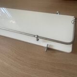 White glass and chrome wall shelf 60cm