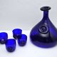Cobalt Blue Viking Decanter and Cups, Holmegaard Glasværk, 1962