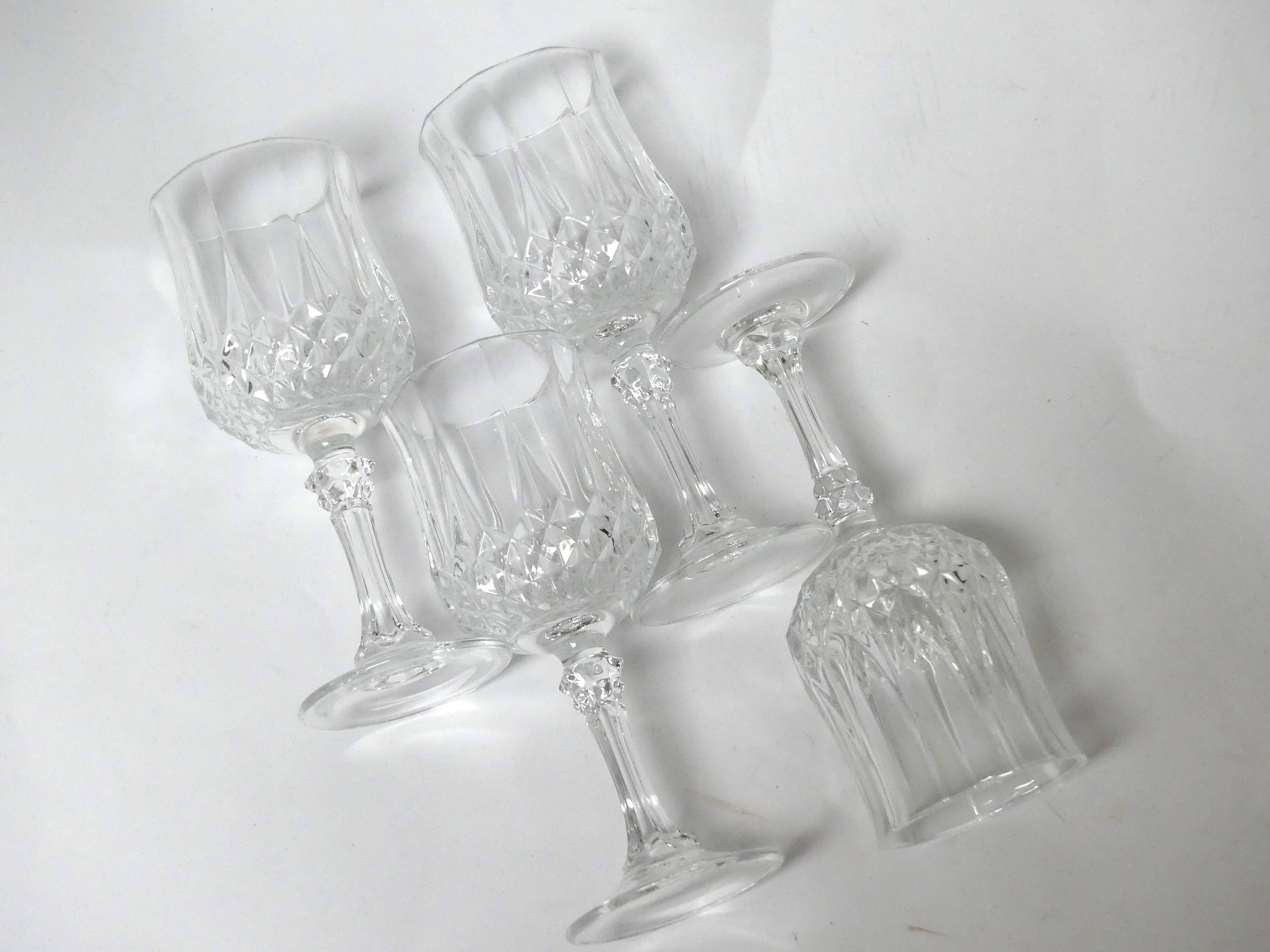 4 verres Longchamp Cristal d’Arques