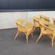 SEATING SET, GARDEN SET SIX RATTAN/WICKER CHAIRS