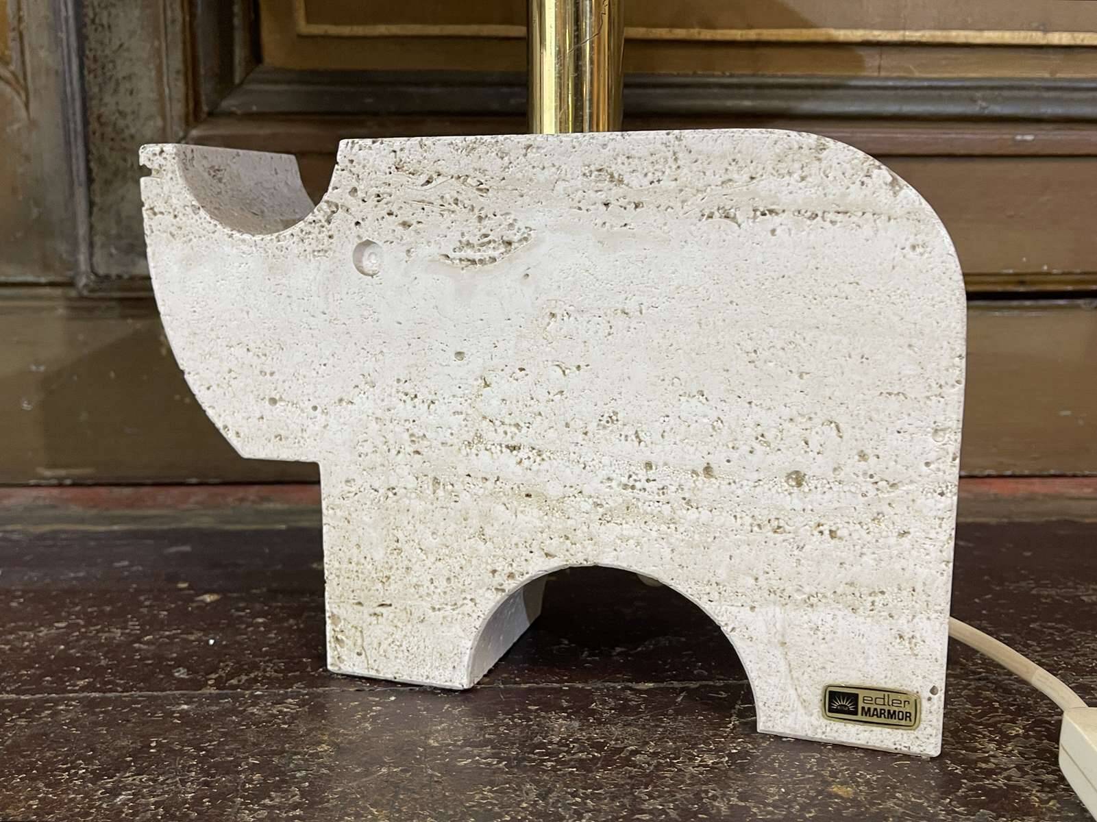 Pair of Italian lamps in travertine by Fratelli Mannelli