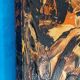 Abstract Materic Oil on Canvas Signed DE ROSA 1997 80x80cm