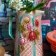 Antique slip pitcher with blooming roses