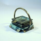 Cendriers empilables en bronze, laiton, années 1950