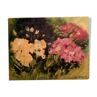 Oil painting on canvas signed by the Françoise Griffiths Art Workshop