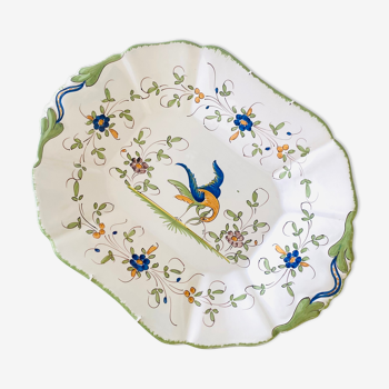 Service dish decor Moustier in earthenware Martre tolosane