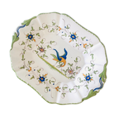 Plat de service décor Moustier en faïence Martre tolosane
