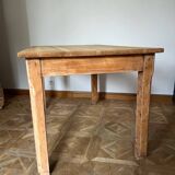 Raw wood farmhouse table