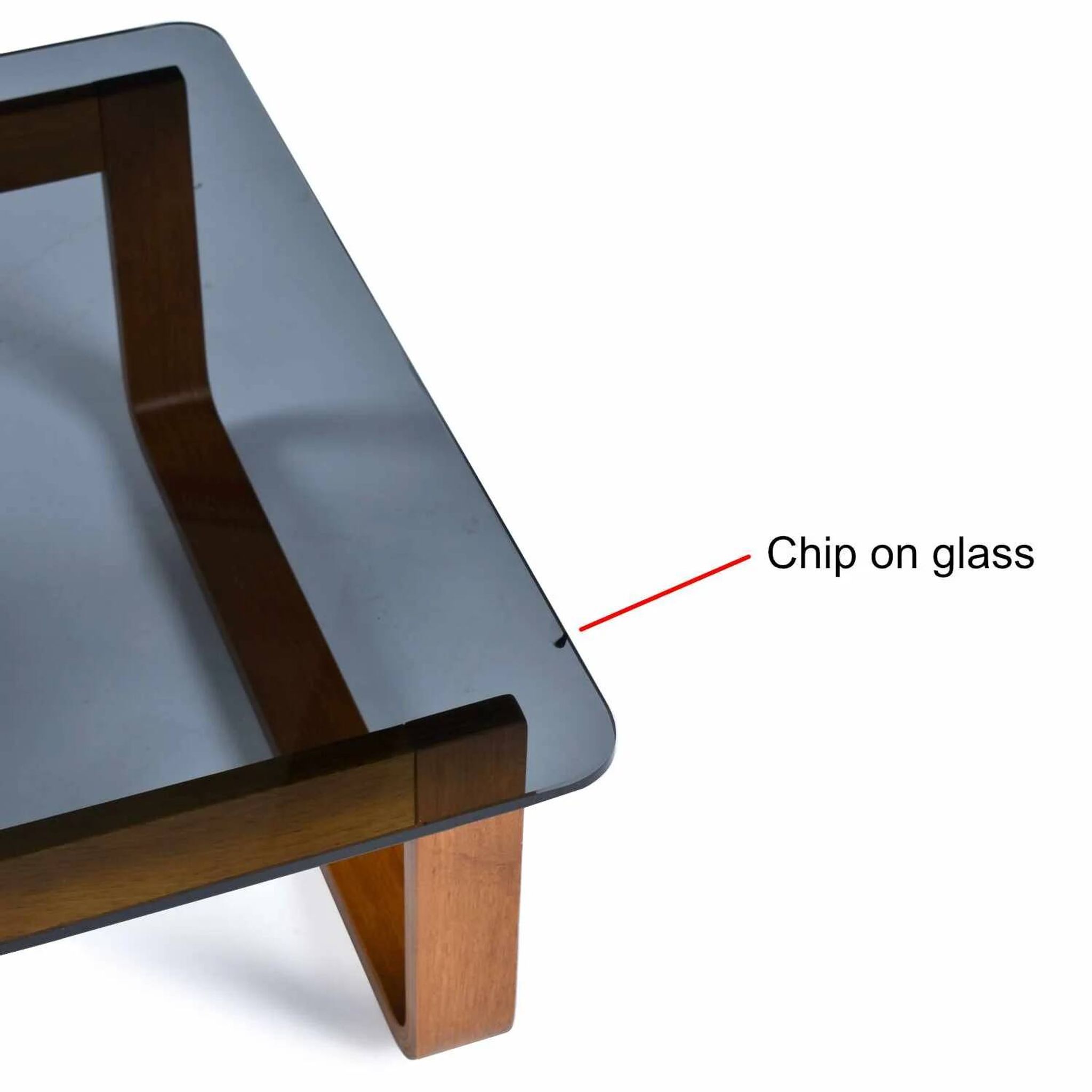 Table d'appoint, table basse carrée en teck et verre Frank Lowen pour Tessa T4, années 1970