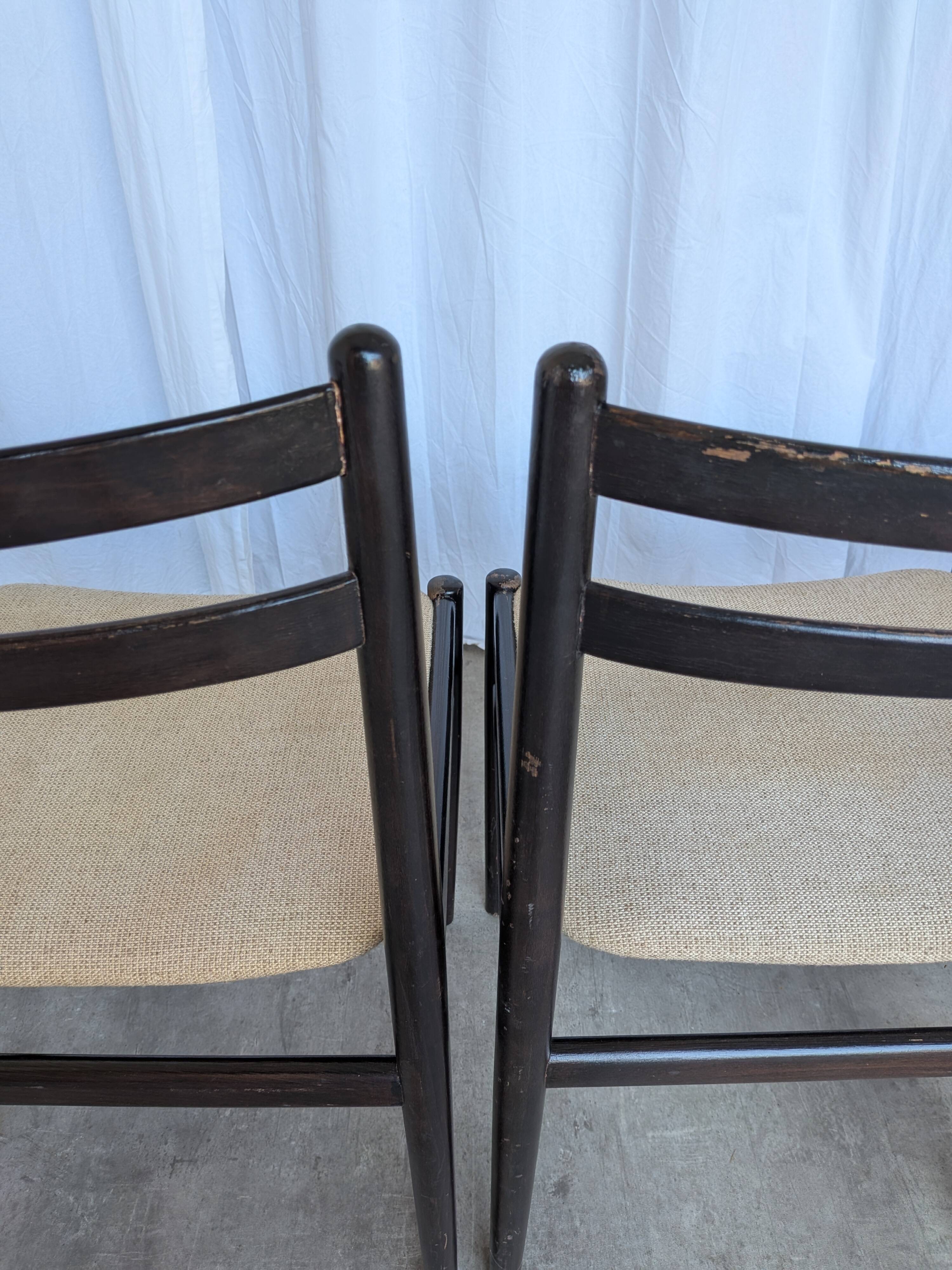 Ensemble de 6 chaises de salle à manger en bois de hêtre vintage / Style scandinave des années 50