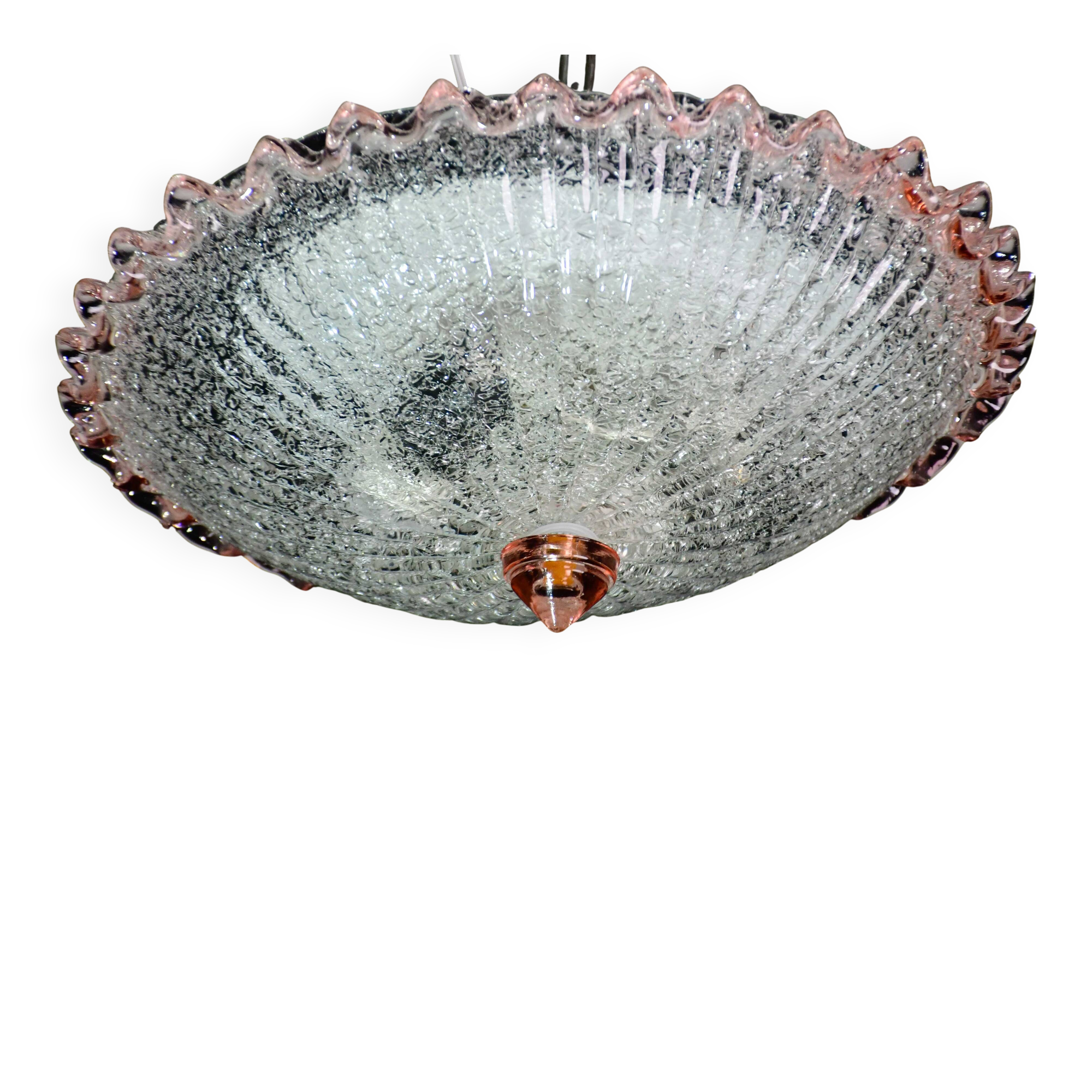 Charming Italian pink Murano glass ceiling fixture, Murano, 1970