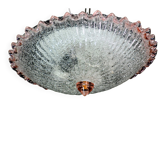Charming Italian pink Murano glass ceiling fixture, Murano, 1970