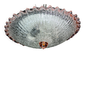 Charming Italian pink Murano glass ceiling fixture, Murano, 1970
