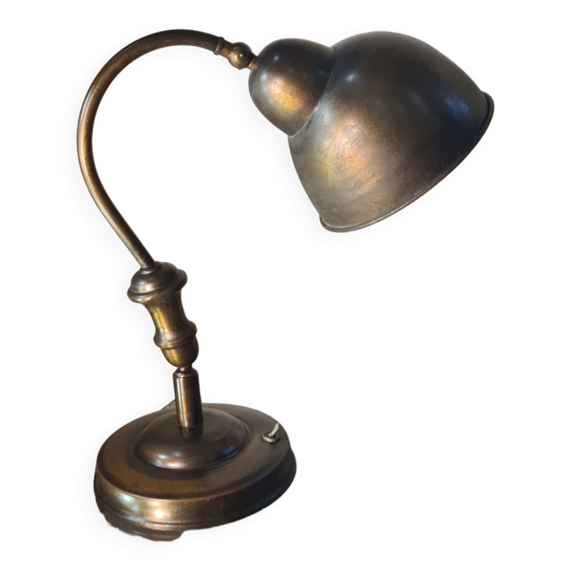 articulated desk lamp 1940 to 50 patinated 37x30