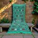 Handwoven green Moroccan hallway rug with geometric patterns.