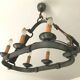 Lustre vintage métal et cuir