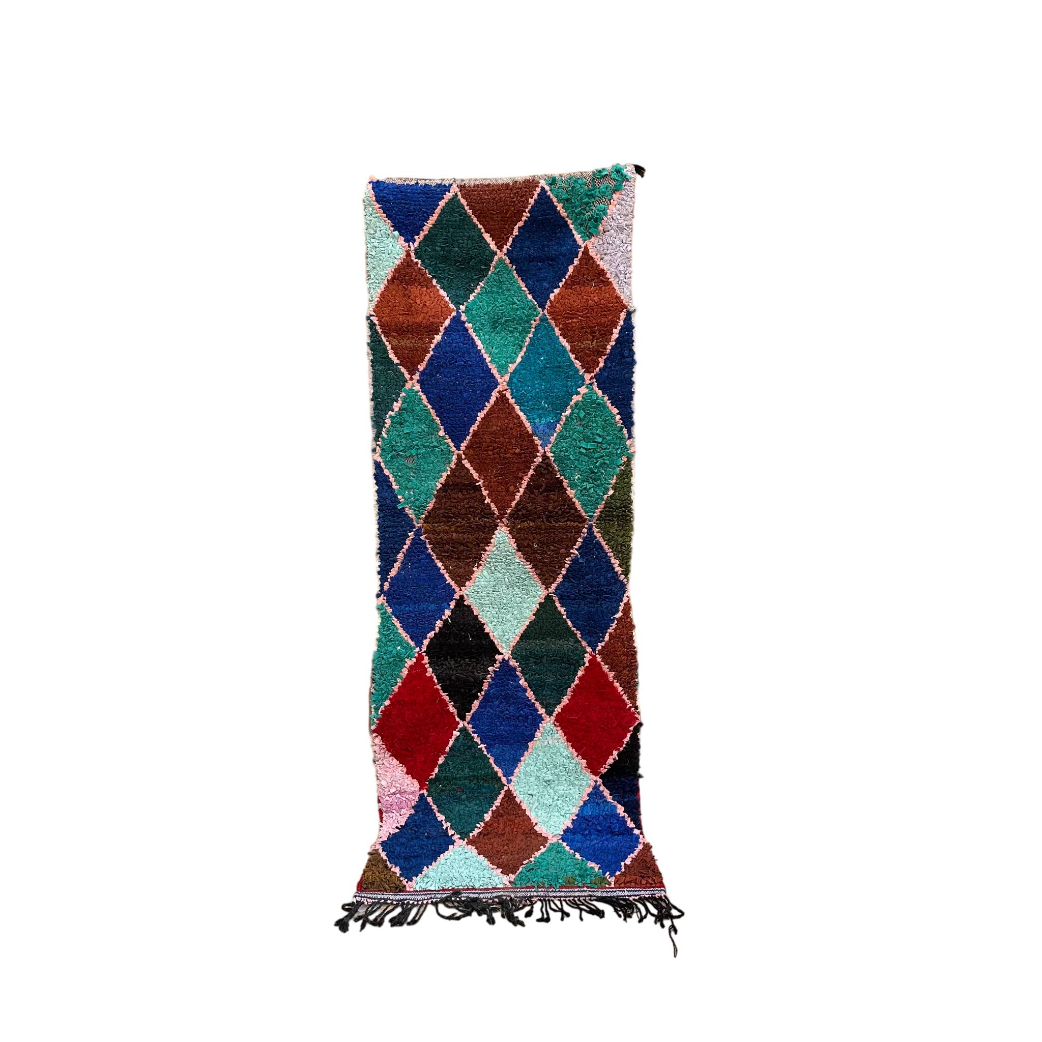 Colorful Boucherouite Moroccan rug - 71 x 209 cm